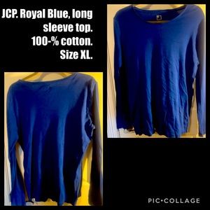 JC PENNY ROYAL BLUE LONG SLEEVED TOP